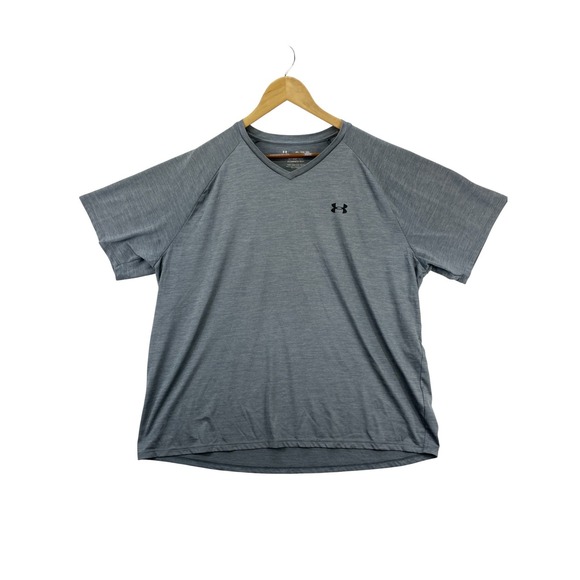 Under Armour Men's Tech Tee 3XL Gray V Neck Training Short Sleeve Shirts 2 Pack - Picture 1 of 7
